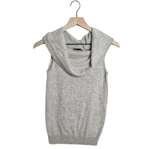 SAKS FIFTH AVENUE Wool Cashmere Blend Heather Cowl Neck Sleeveless Sweater Small